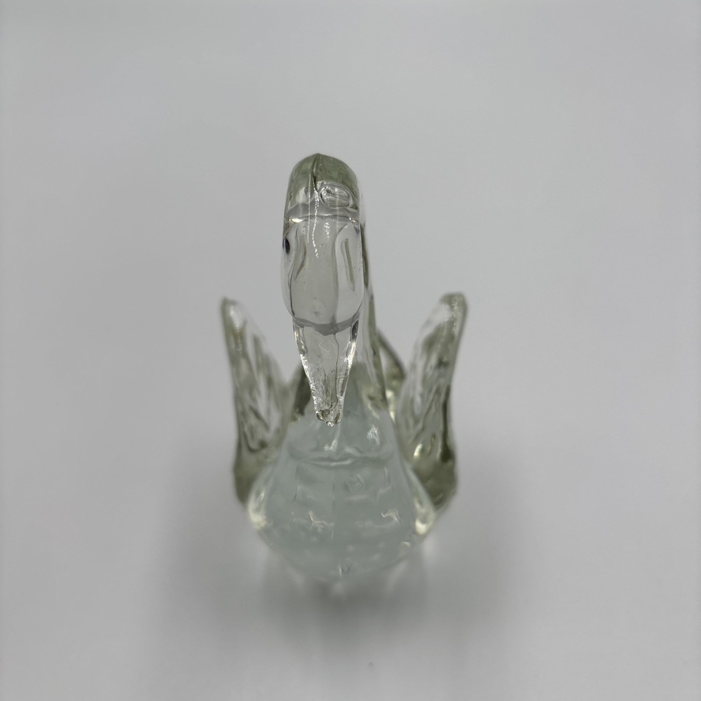 Art Glass Swan Paperweight Clear Figurine Animal Collectible‎ Decor ~ 4" Tall - Picture 2 of 9